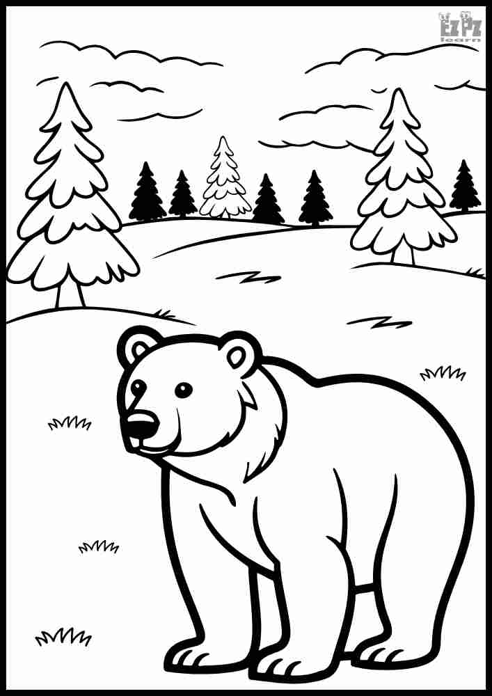 Bear Online Coloring. Interactive Coloring Activity. Color, Download and Print.